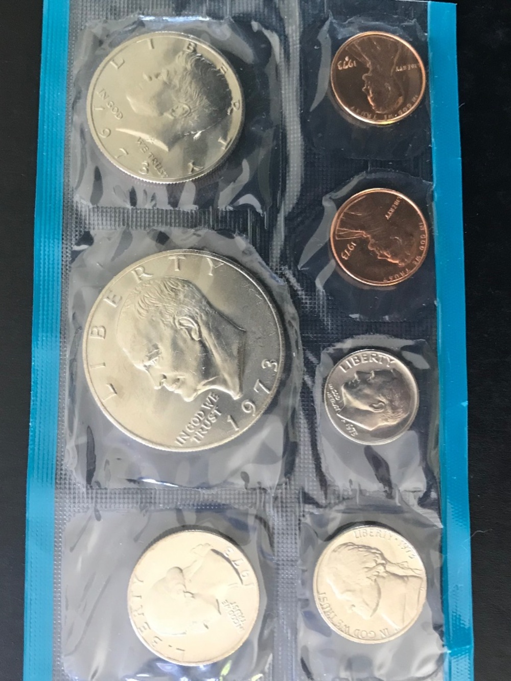 1973 P, D & S U.S. Mint Uncirculated Set 13 Coins -All Mint Pennies - JFK & Ikes